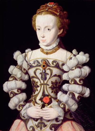 Portret van een meisje met een roos door Corneille de Lyon